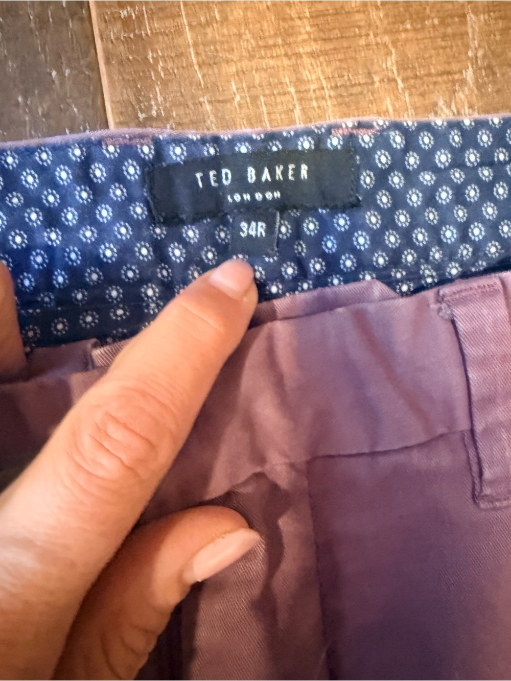 Ted Baker Men's Chinos in rust/ dusty rose 34 r - Picture 2 of 6